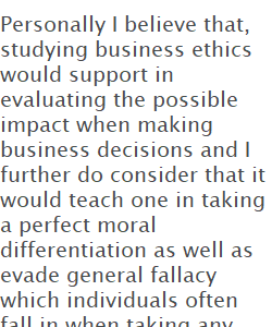1-1 Discussion: Introduction to Business Ethics